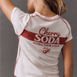Anthropologie Pilcro Cherry Soda Graphic Tee Raglan